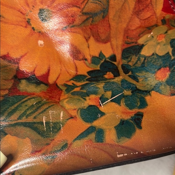 Patricia Nash- Floral Red Leather Tote Bag - Picture 14 of 15